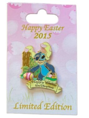 Disney World Pin Stitch Easter 2015 Limited Edition Pin 108276 NEW ON CARD